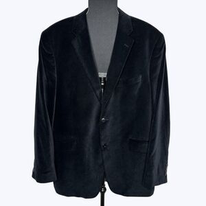 Madison‎ Black Velvet Blazer Mens 44L Sport Coat Cocktail Holiday Party Event